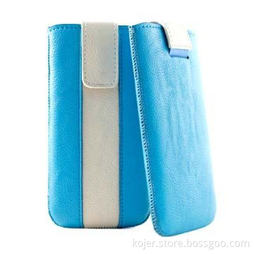 Leather Cell Phone Pouches for iPhone 5, Made of PU Leather/Retractable Pull-tab, OEM Orders Welcome